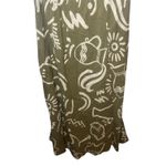 Paper Heart  Olive Abstract Print Linen Blend Sleeveless Maxi Dress Sz Large Photo 4