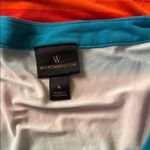 Worthington Asymmetrical Blue and Cream Sleeveless Tank Photo 2