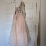 Mac Duggal  Embroidered One Shoulder Bodice‎ Ball Gown Dusty Rose NWT Photo 9