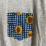 Serengetee  Pocket Tee shirt Blue Plaid with Sunflowers Limited Edition medium Photo 4