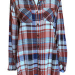 Entro  Orange Plaid Button Down‎ Shirt Sz M Photo 0