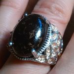 Matrix Silver Shungite 14K Yellow Gold and Platinum Over Copper Ring (Size 7) Photo 6