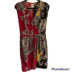 Yoana Baraschi  BALINESE PAISLEY PINK BLACK GOLD SLEEVELESS PRINT FAUX WRAP DRESS Photo 2