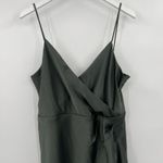 BHLDN  Freya Satin Charmeuse Maxi Slip Dress Moss Green Bridesmaid Size 14 NWT‎ Photo 3