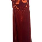 The Moon Threads Auburn Velvet Halter Dress Photo 6