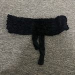 BCBGMAXAZRIA  Swim Black Ruched Tie Back Bikini Top Size Medium Photo 0