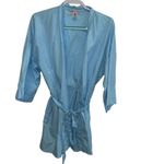 Victoria's Secret Kimono Robe Womens L Light Blue Belted Lightweight Cotton Photo 2