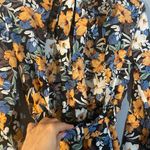 SheIn  Black & Orange Multicolor Floral Open Back High Neck Dress Women Sz XS Photo 4