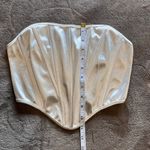 Silky White Tube Top Cropped Strapless Corset Tank Women’s Sz M EUC Size M Photo 4