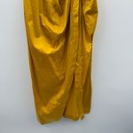 Cult Gaia  Calista Short Sleeve Faux Wrap Midi Dress‎ in Tumeric Gold Yellow Sz 2 Photo 4