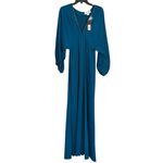 Sachin + Babi Womens Size 6 Teal Gabby V Neck Long Sleeve Beaded Maxi Gown NWT Photo 5