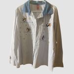 Holiday Time Skating Christmas Penguins Button Down Shirt Top Womens Size X-Large 16/18 NWT Photo 0