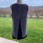 INC Crochet Sequin Split Back Top Black & White Size M Photo 7