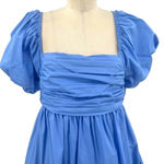 En Saison Juliet Bow Back Babydoll Dress in Blue Size Medium Photo 1