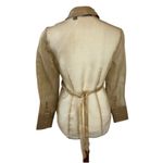 Ideology Vintage 100% Silk Gold Sheer Pintuck Button-Down Blouse - Small - Flaw Photo 1