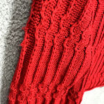 The Limited Vintage Sweater Womens Medium Red Chunky‎ Knit Crochet Oversized Boho Photo 3