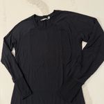 Athleta Criss Cross Long Sleeve Sweatshirt Mini Dress Women’s Small Black Modal Photo 2