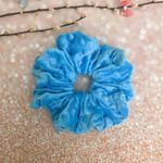 Jumbo Scrunchie Minky Blue Dimple Dots Giant Scrunchie Photo 0