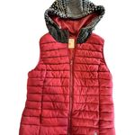 Ruff Hewn Vest Maroon/Black Hooded Vest Size Small quilted Photo 0