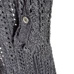 Arden B  Open-Knit Long Cardigan Drawstring Waist Size S Gray Duster Sweater Photo 3