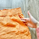 J.Crew Pull On 100% Linen High Rise Shorts Orange Creamsicle Size XL Photo 3