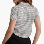 Madewell  Crinkle Polo Crop Tee Shirt Photo 1