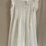 Madewell NWT  White Floral Eyelet Pintuck Sleeve Mini Dress M Boho Cottagecore Photo 7