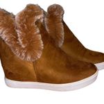 Jessica Carlyle Suede Fur Trim Sneaker Booties Photo 0
