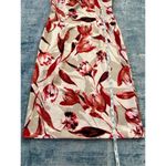 Connected Apparel Off White Taupe Red Floral Sleeveless Dress Size 4 Photo 5