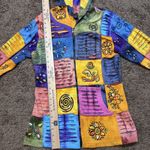 Rising International Hoodie Jacket Boho Patchwork Hippie Full zip up M Cotton Blue Size M Photo 14