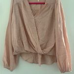 Free People  Blush Pink Wrap Blouse Photo 3