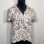Mystree Floral Tan Blouse Size Medium Photo 0