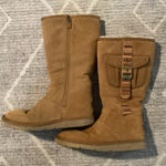 UGG  Cream and Tan Shearling Lined Boots Photo 0