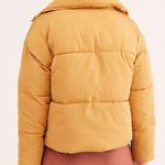 Free People Beige Gold Puffer Jacket Photo 3