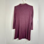 French Grey Women’s Large Burgundy Cowl Neck Button Sweater Dress 36” Length Photo 7
