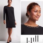 J.Jill  Wearever Collection Black Long Sleeve Dress Pearl Neckline Size M Photo 1
