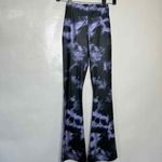 Topshop Womens Petite SZ 0 Flare Pants Black Purple Tie Dye High Rise Trousers Photo 6