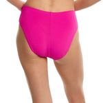 Robin Piccone Ava Bikini Bottom Size Small NEW High Waist Solid Pink Swim NWOT Photo 1