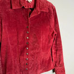 Vintage red suede leather snap up jacket Size M Photo 1