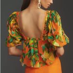 Farm Rio  Chic Pearls S/L Blouse in Chic Pear Orange sz small NWT Photo 1
