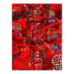 Yi Cheongsam Qipao VTG Red Koi Fish Silk Jacket size XXL (42) Photo 3