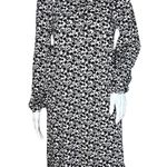 Boden Dress Women 6L White Black Floral Collared Button Placket Bohemian Cottage Size 6 Photo 1