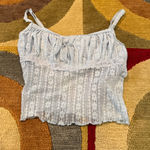 Urban Outfitters Light Blue Lace Sheer Tank Top Crop Top Y2K Style Size Medium Photo 0