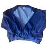 PINK - Victoria's Secret PINK Ivy Fleece Full Zip Sweatshirt Navy Blue Womens Large NWOT Photo 8