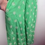 Frnch Midi Floral Dress Women S Emerald Green Eyelet Embroider Puff Sleeve Boho Photo 4