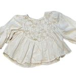 House of Harlow 1960 White Embroidered Crochet Puff Sleeve Blouse Photo 8