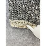 Chico's  Women's Knit Blazer Gray Crochet Marled Open Front Size 1 Fringe Hem Photo 7