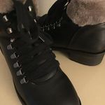Steve Madden women black leather fur hiking Paloma boots US 10 Euro 41 Photo 1