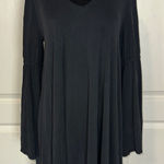 Dee Elly  MODAL FLOWY BELL SLEEVE BLACK DRESS Photo 0