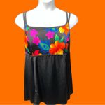 Studio Works  black swimsuit with pretty tropical design up top. Skirted bottom. Photo 1